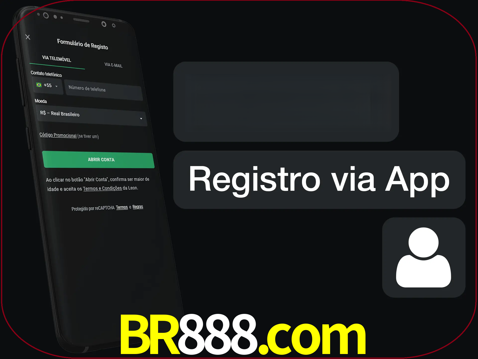 Registre-se com duas etapas usando o aplicativo.