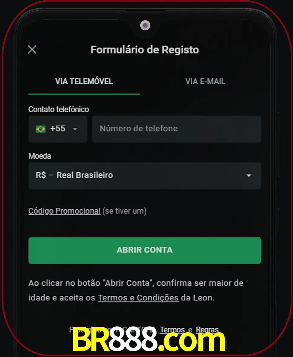 Abra o aplicativo e inicie o processo de registro.