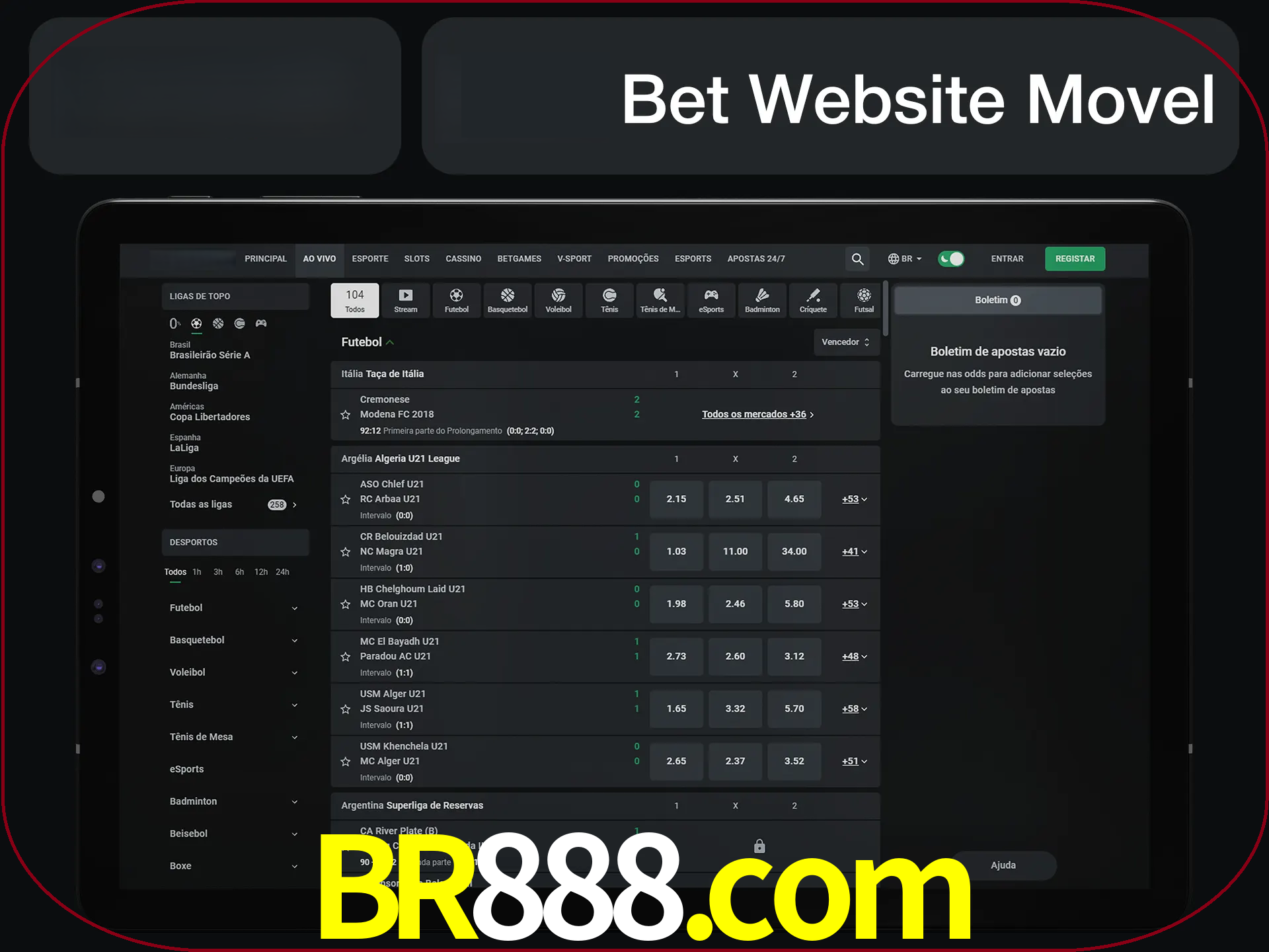 Use nosso website em qualquer dispositivo.