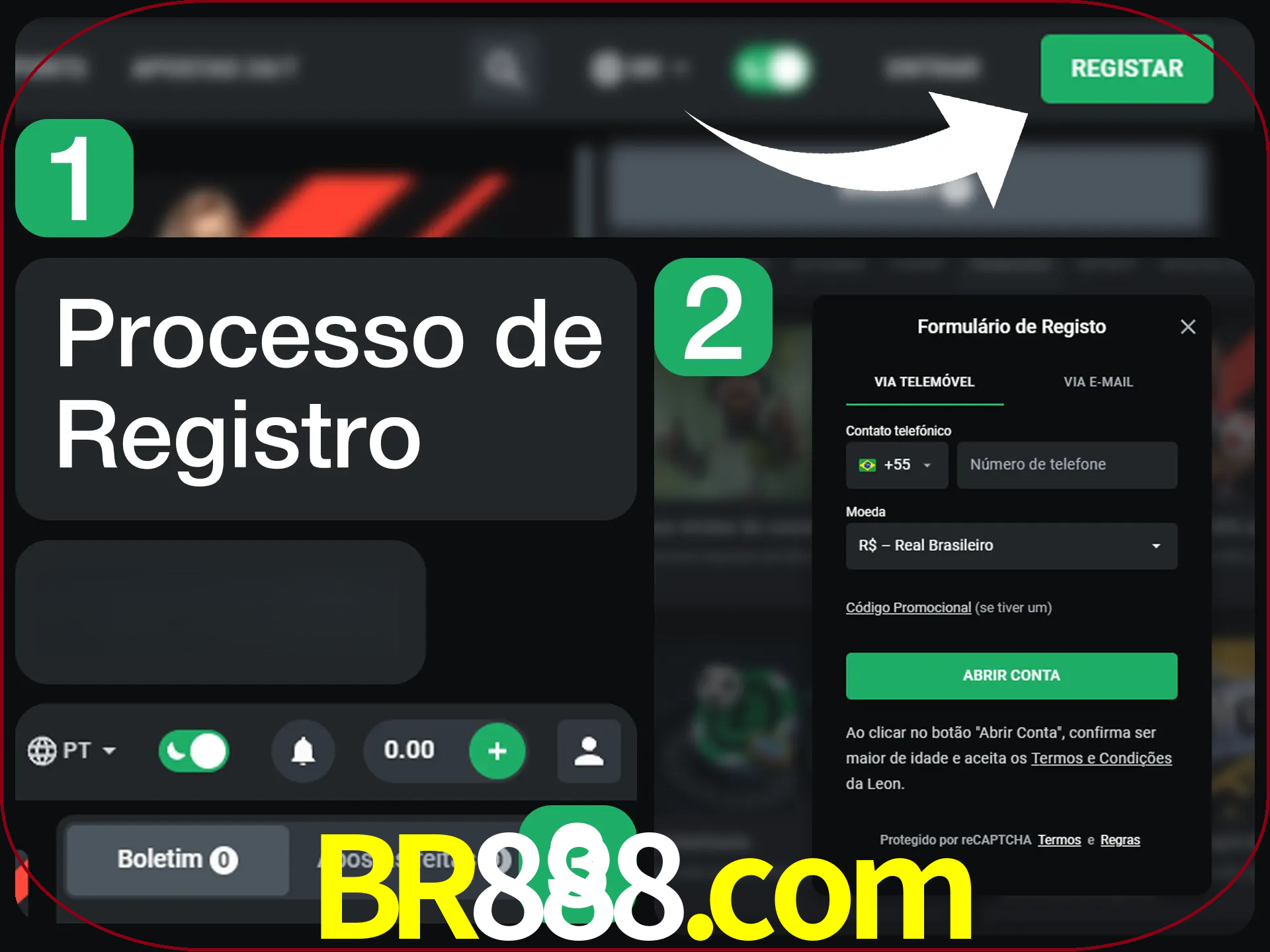 O processo de registro na LeonBet é simples.